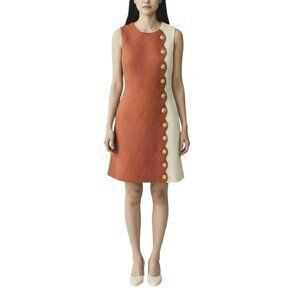 Mestiza New York Etta Scallop Mini Dress Size 0 Terracotta Ivory MSRP $395 NWT